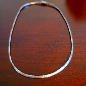 Omega Necklace, Yellow, White, Rose Gold Over 925 Solid Silver, 17" length, 3mm.